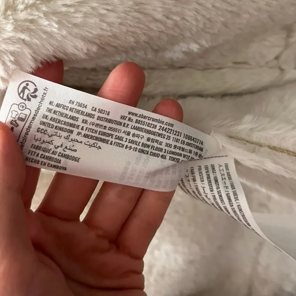 Abercrombie Kids Faux Shearling Aviator Jacket Tan Sherpa Lined 11/12 - Picture 8 of 8